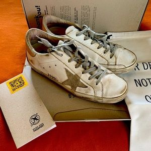 Golden Goose Women’s Super-Star sneakers with silver heel tab